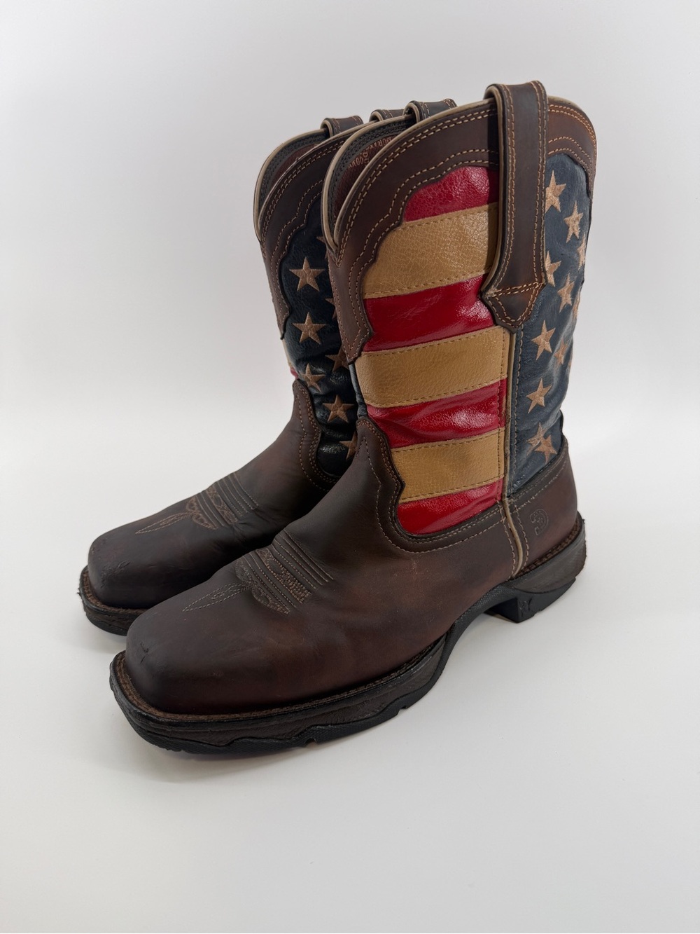 Durango Lady Rebel Steel Toe American Flag Western Work Boots 9.5